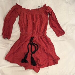 Red romper from Mura Boutique (Australia)